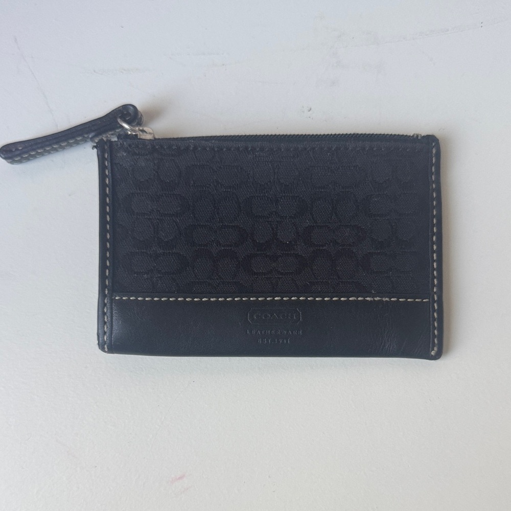Coach Black Monogram Zip Pouch